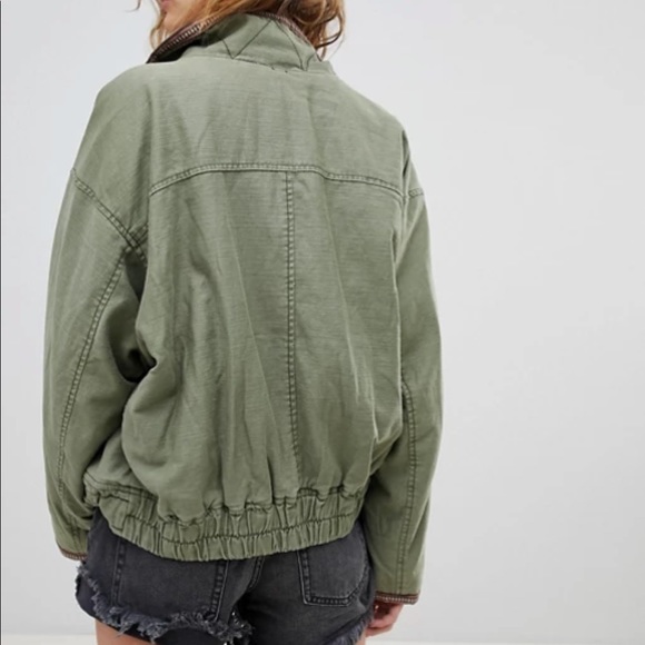 NWOT free people moss flight line bomber jacket - Picture 4 of 6